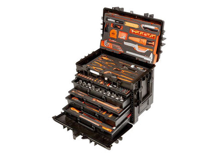 Bahco Mobile Rigid Tool Case On Wheels Kit, 200 Piece - MOBILE - Great for Tool Storage