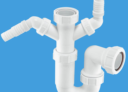 McAlpine WM11 75mm Water Seal Adjustable Inlet Tubular Swivel 'P' Trap (Pack of 2)