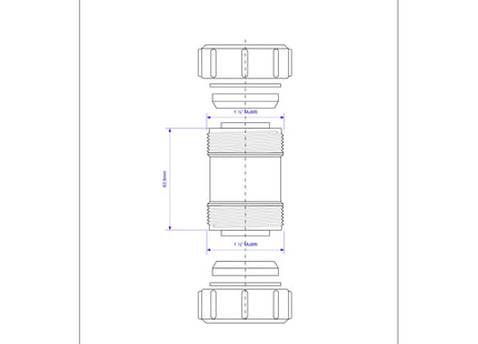 McAlpine Black Multifit Straight Connector 1.25" S28M-BL