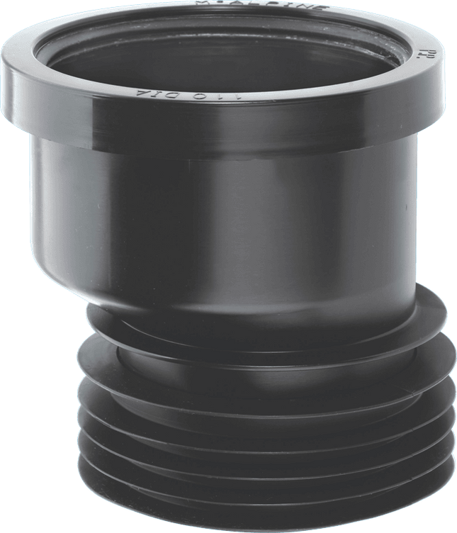 McAlpine DC1BL-OS Black 4"/110mm 14mm Offset Drain Connector