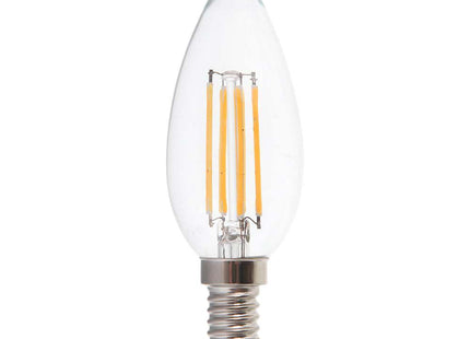 V-Tac Vt-2327 6W Candle Filament Bulb-Clear Cover Colorcode:6500K E14(130Lm/Watt)