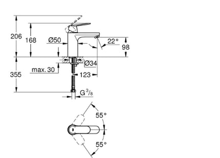 Grohe Cosmopolitan Basin Mixer Medium Chrome - 23327000 - Elegant Basin Tap