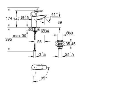 Grohe Cold Start MBM Smooth Body Click Waste - 23899001 - Ideal for Basin Taps
