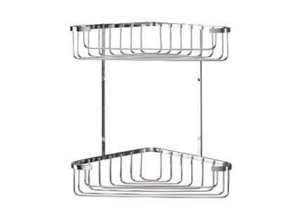 Croydex Stainless Steel Large Two Tier Corner Basket - QM393841