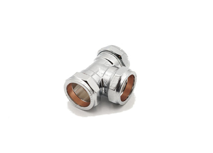 Prima Plus Chrome Compression Equal Tee 42mm