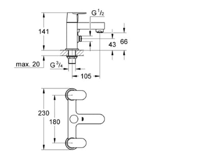 Cosmo Deck 2H Bath Shower Mixer Chrome - 25129000 - Perfect for Your Bathroom