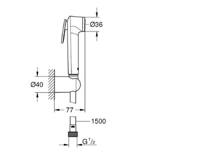 Grohe New Tempesta F-Trigger Spray Wall Holder - 26353000 - Perfect for Showers