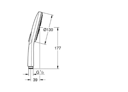 Grohe Rainshower SmartActive 130mm Handshower - Brushed Hard Graphite - MPN 26574AL0