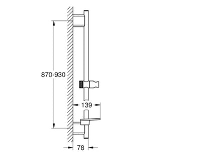 Rainshower Smartactive Shower Rail 900Mm - 26603000 - Chrome Finish