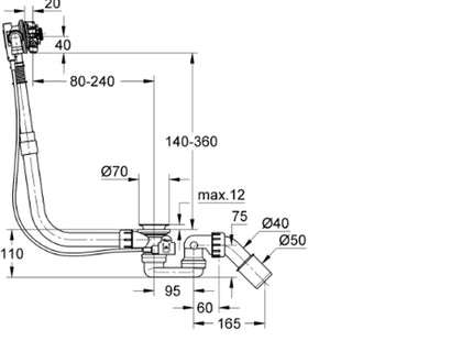 Grohe Inlet/Waste/Overflow Valve Rough Chrome - 28990000