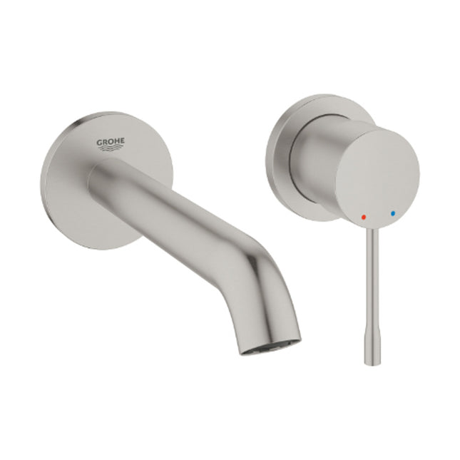 Grohe 2H Wall/Mtd Bas Mixr Trim Supersteel - 29192DC1 - Modern Basin Solution