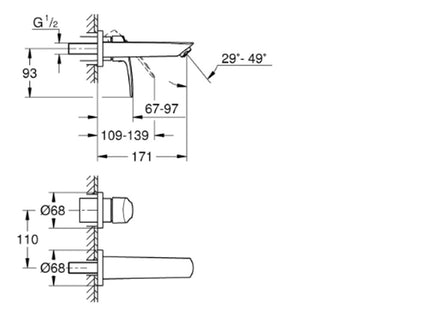 Grohe 2H WM Basin Mixer Trim Required 23571 - Chrome
