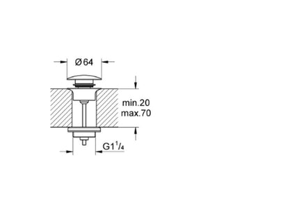 Grohe Click Waste Set Chrome - 29510KF0 - Basin Waste and Trap