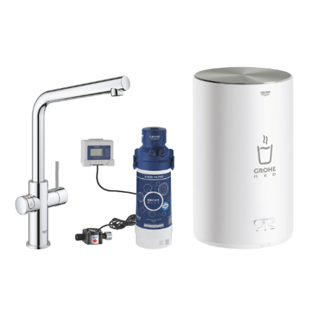 Grohe Red II Duo L-Shaped 3Ltr Boiler Cap Chrome - 30341001 - Instant Hot Water Solution