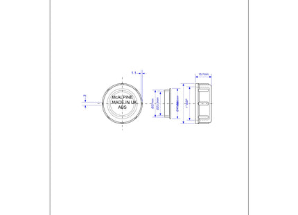 McAlpine 1" Female Blank Cap NUT-BLANK-WH