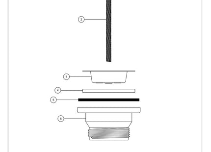 McAlpine BSW2P 60mm Stainless Steel Flange Centre Pin Basin Waste with Black PVC Plug