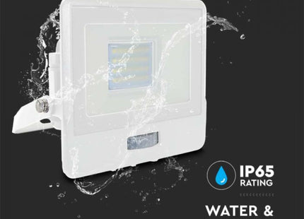 V-Tac Lumi Vt-128S 20W Pir Sensor Floodlight Samsung Chip 4000K Black Body