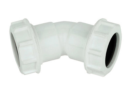 Primaflow PS Compression Waste 45° Bend White 40mm