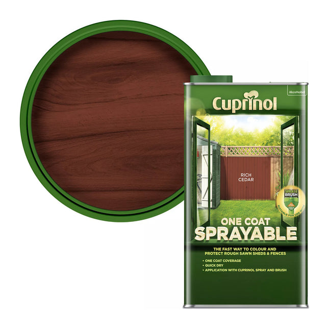 Cuprinol 5 Litre Spray Fence Treatment - Rich Cedar