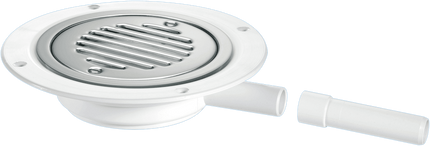 McAlpine USG1SS-SL-SC Untrapped Gully, Clamp Ring and Cover Plate, 22mm Horizontal Plain Outlet for use with pumped waste