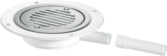 McAlpine USG1SS-SL-SC Untrapped Gully, Clamp Ring and Cover Plate, 22mm Horizontal Plain Outlet for use with pumped waste