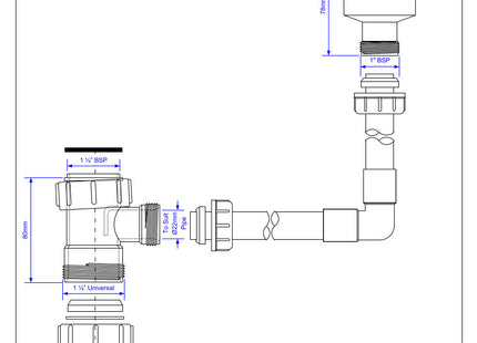 McAlpine TUNKIT-1 WC Overflow Kit with Tun Dish Overflow into flush pipe.