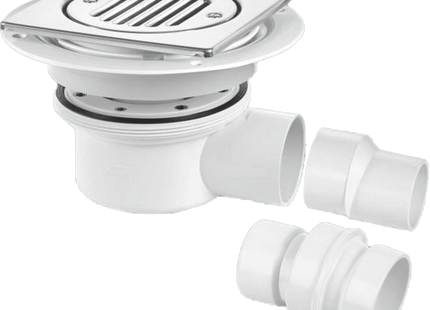 McAlpine Shower Gully Two Piece 50mm Seal 2'' > 1.5'' Outlet and 150mm Stainless Steel Tile      TSG52T6SS