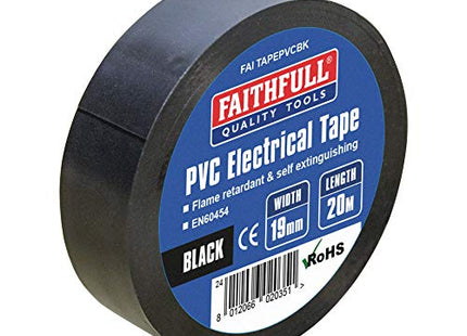 Faithfull Pvc Electrical Tape Black 19Mm X 20M