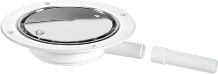 McAlpine USG1SS Untrapped Gully, Clamp Ring and Cover Plate, 22mm Horizontal Plain Outlet for use with pumped waste