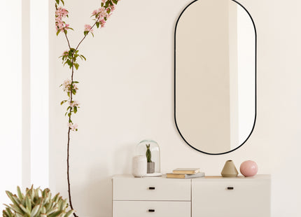 Anderson Black Oval Metal Wall Mirror  90 x 50cm