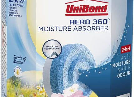 UniBond Aero 360 Moisture Absorber Wildflower Meadow Refill (Pack Of 4 Tabs)