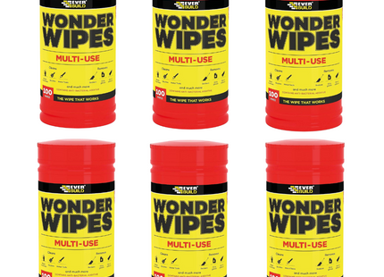 Everbuild Wonder Wipes Trade Tub Of 100 (6 Pack) (600 Wipes)