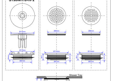 McAlpine ST90CB10-HP2 1½" 90mm Hi-Flow Shower Trap