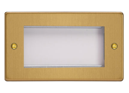 Varilight Datagrid Twin Plate (4 Grid Spaces) Brushed Brass