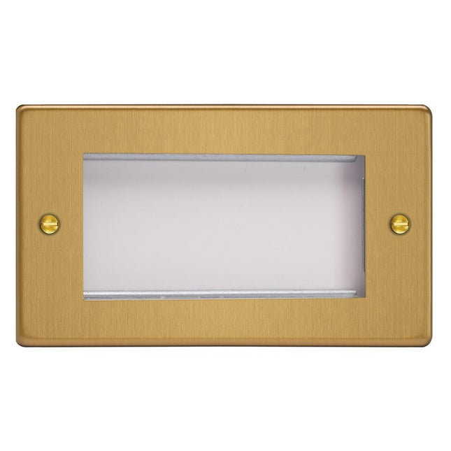 Varilight Datagrid Twin Plate (4 Grid Spaces) Brushed Brass