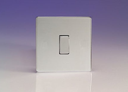 Varilight Decorative 1-Gang 10A 1- or 2-Way Rocker Switch European Polished Chrome XEC1S