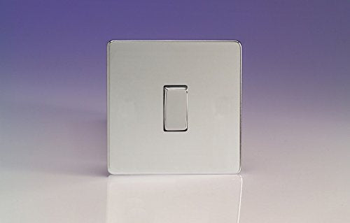 Varilight Decorative 1-Gang 10A 1- or 2-Way Rocker Switch European Polished Chrome XEC1S