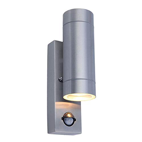 Lutec Rado up/Down Wall Light PIR Silver ST5108T