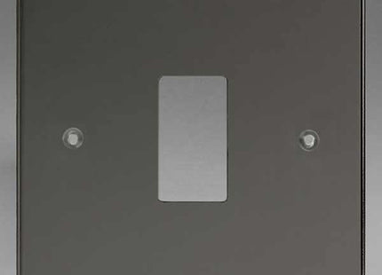 Varilight Flat Plate Powergrid Iridium Black 1-Gang Faceplate