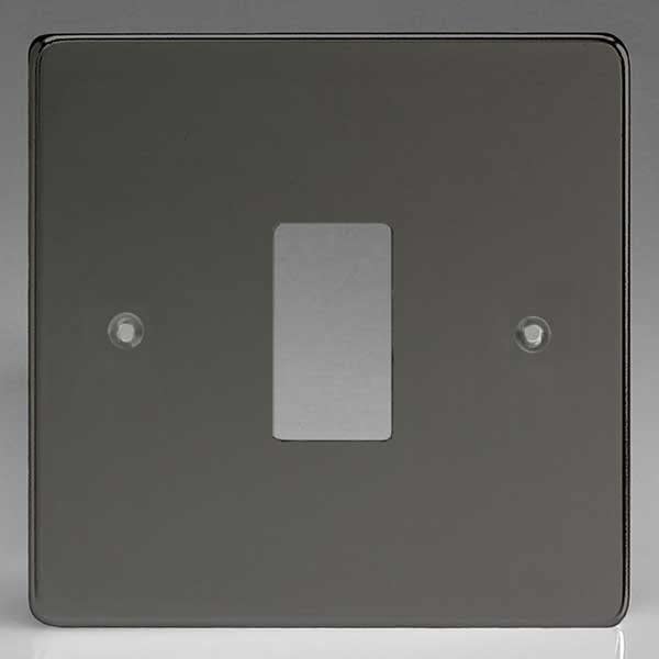 Varilight Flat Plate Powergrid Iridium Black 1-Gang Faceplate