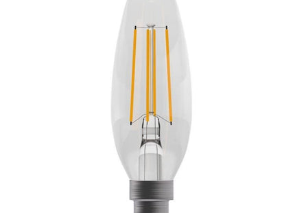 Bell Lighting 05306 4W LED Filament Clear Candle Dimmable SBC, 2700K