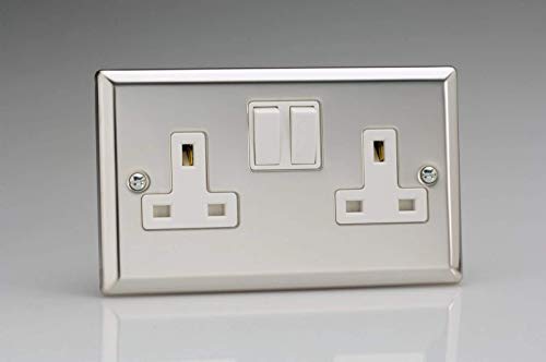 Varilight 2-Gang 13 Amp Double Switched Socket Chrome XC5W
