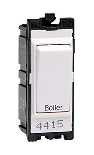 Varilight Engraved 20A 1-Way Double Pole Switch 'Boiler' PowerGrid White G201DW.BR