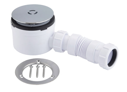 McAlpine 3 Pin Shower Trap + Flex Adaptor - Chrome Brass