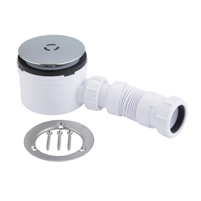 McAlpine 3 Pin Shower Trap + Flex Adaptor - Chrome Brass