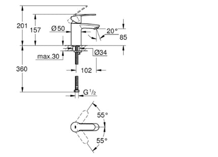 Cosmo MBM Smooth Body Low Pressure Chrome - 3246820L - Ideal for Plumbing