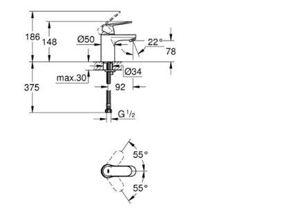 Cosmo MBM Smooth Body Chrome - 3282400L - Ideal for Plumbing