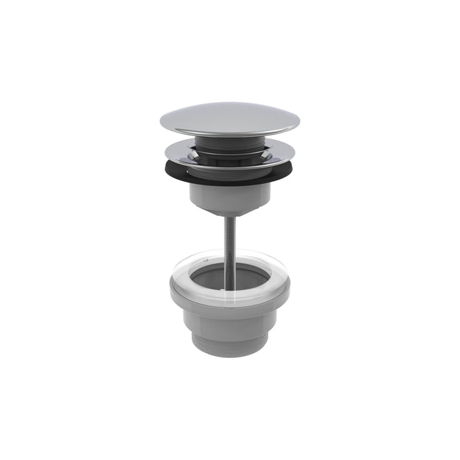 Click-Clack Basin Waste Universal - 67mm Push Cover, Chrome
