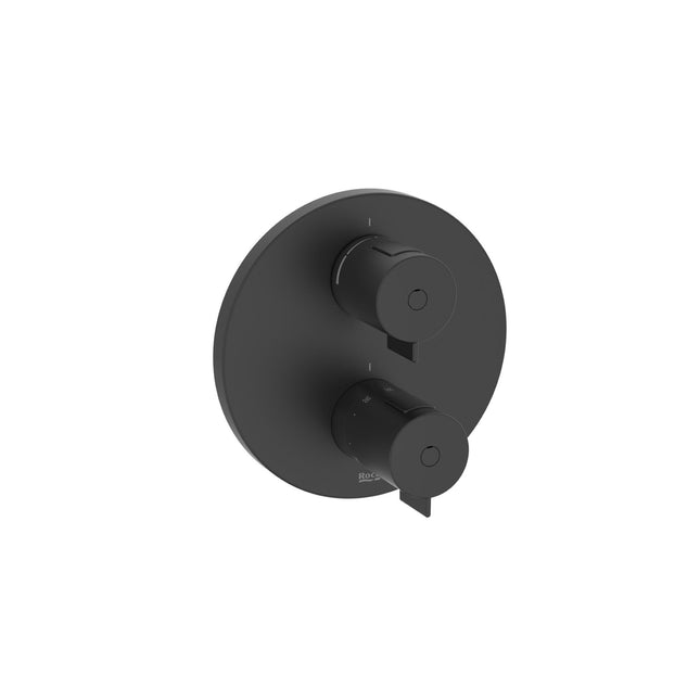 T-500 Round Shower Mixer, 1 Outlet, Built-In, M/Black - A5A2P18NB0