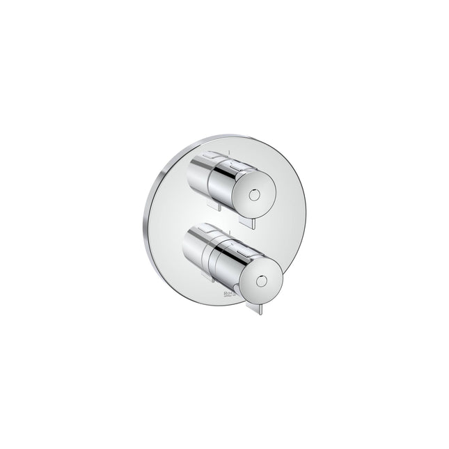 Roca T-500 Round Bath-Shower Mixer, 2 Outlet, Chrome - A5A0C18C00 - Perfect for Showers and Baths
